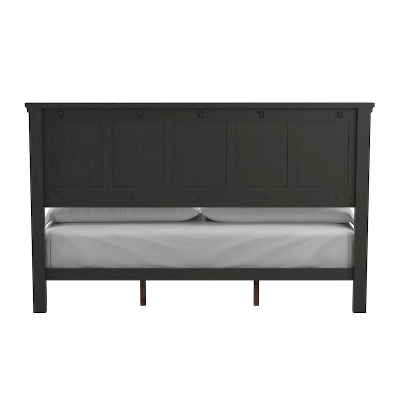 Set Letto a Pannelli Rurale con Finitura Nera - Stile Rustico