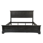 Set Letto a Pannelli Rurale con Finitura Nera - Stile Rustico