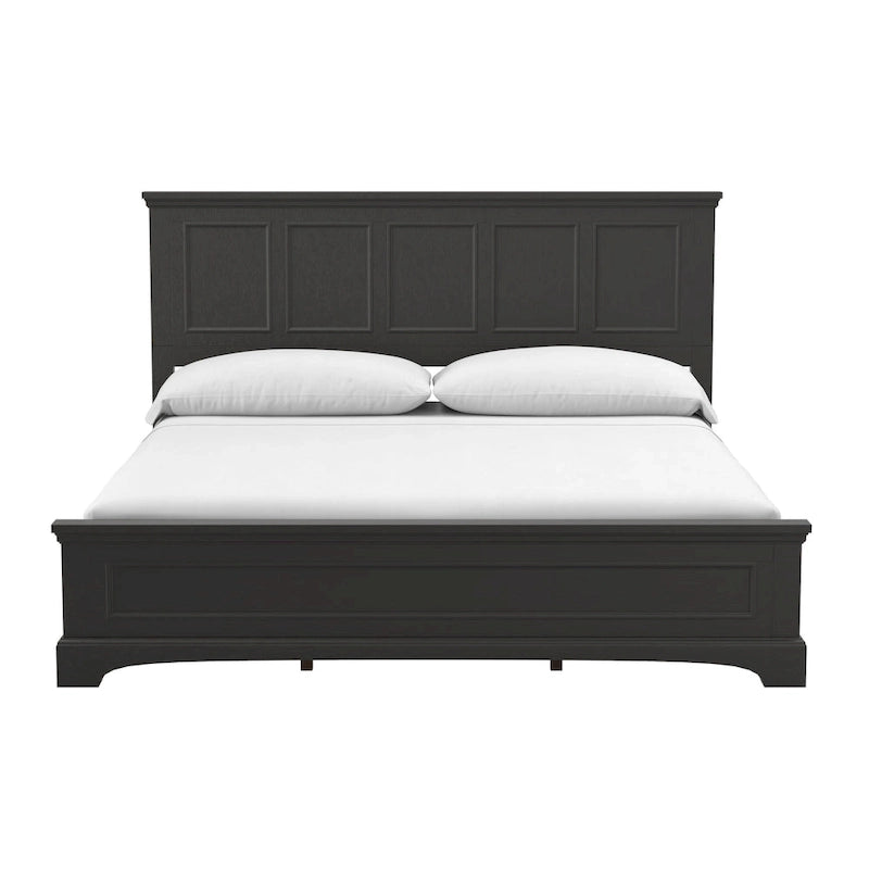 Set Letto a Pannelli Rurale con Finitura Nera - Stile Rustico