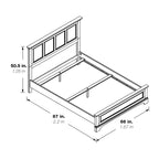 Set Letto a Pannelli Rurale con Finitura Nera - Stile Rustico