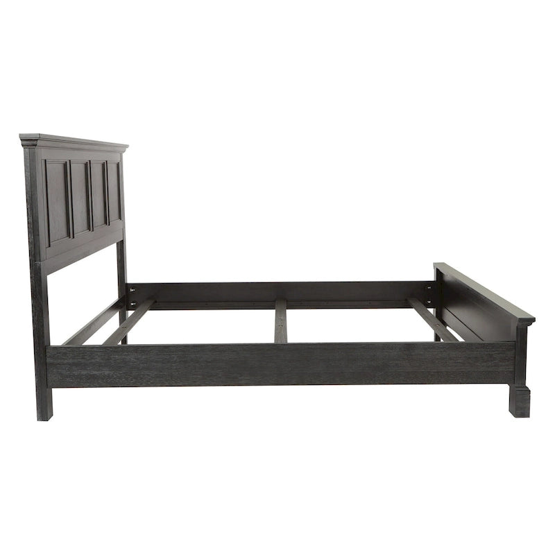 Set Letto a Pannelli Rurale con Finitura Nera - Stile Rustico