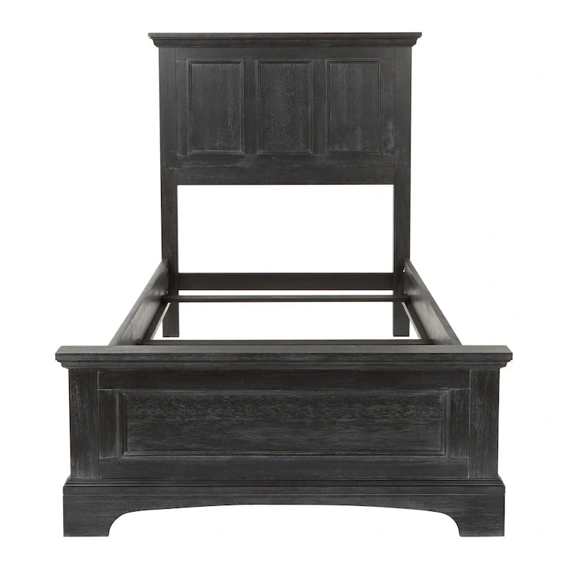 Set Letto a Pannelli Rurale con Finitura Nera - Stile Rustico