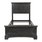 Set Letto a Pannelli Rurale con Finitura Nera - Stile Rustico