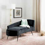Divanetto retrò Black & Gold Velvet Glam - 57,5"L x 27"P x 28"H