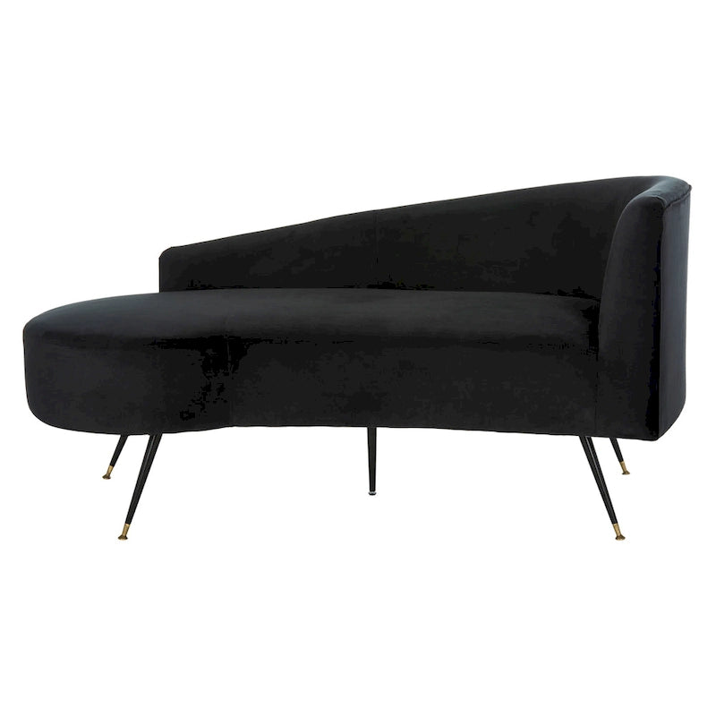 Divanetto retrò Black & Gold Velvet Glam - 57,5"L x 27"P x 28"H