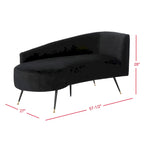 Divanetto retrò Black & Gold Velvet Glam - 57,5"L x 27"P x 28"H