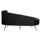 Divanetto retrò Black & Gold Velvet Glam - 57,5"L x 27"P x 28"H