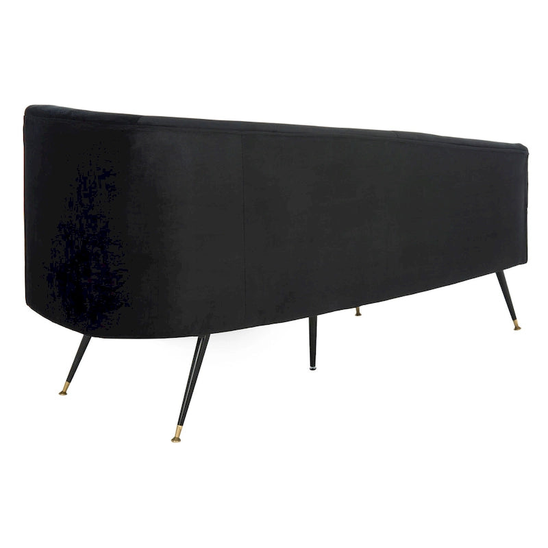 Divanetto retrò Black & Gold Velvet Glam - 57,5"L x 27"P x 28"H
