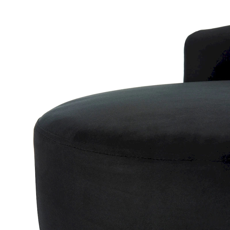 Divanetto retrò Black & Gold Velvet Glam - 57,5"L x 27"P x 28"H