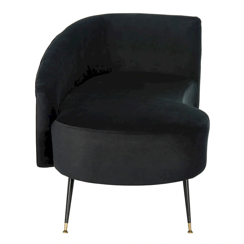 Divanetto retrò Black & Gold Velvet Glam - 57,5"L x 27"P x 28"H
