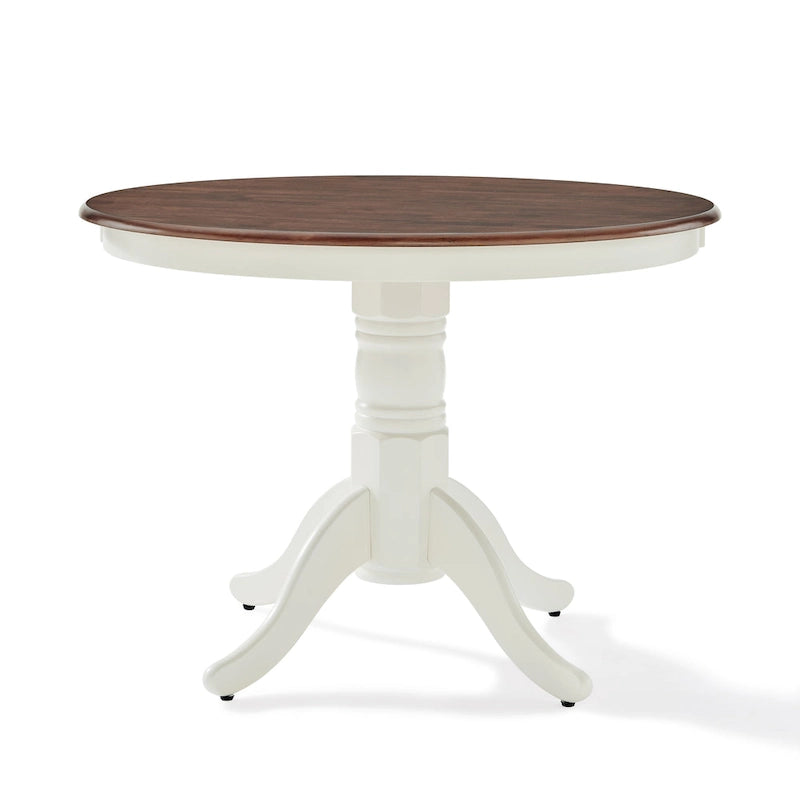 Tavolo da pranzo rotondo 42" - Stile a piedistallo rustico, 4 posti a sedere