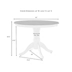 Tavolo da pranzo rotondo 42" - Stile a piedistallo rustico, 4 posti a sedere