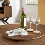 Tavolo da pranzo rotondo bicolore con vassoio girevole Lazy Susan