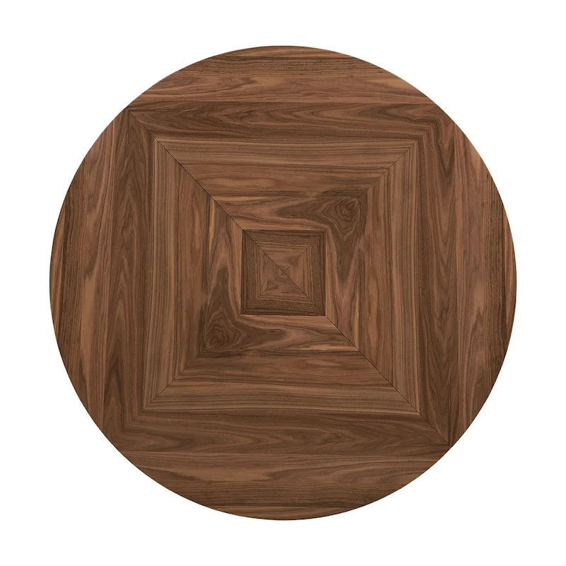 Tavolo da pranzo rotondo bicolore con vassoio girevole Lazy Susan