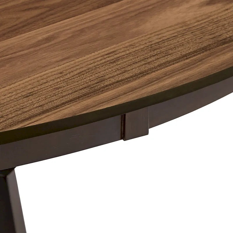 Tavolo da pranzo rotondo bicolore con vassoio girevole Lazy Susan