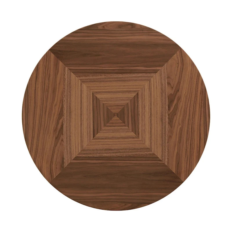 Tavolo da pranzo rotondo bicolore con vassoio girevole Lazy Susan