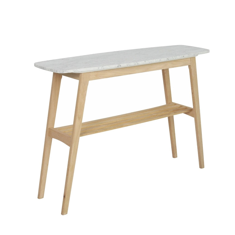 Consolle rettangolare Castello 43 con ripiano in marmo bianco di Carrara - 43L x 12W x 31H - 43L x 12W x 31H