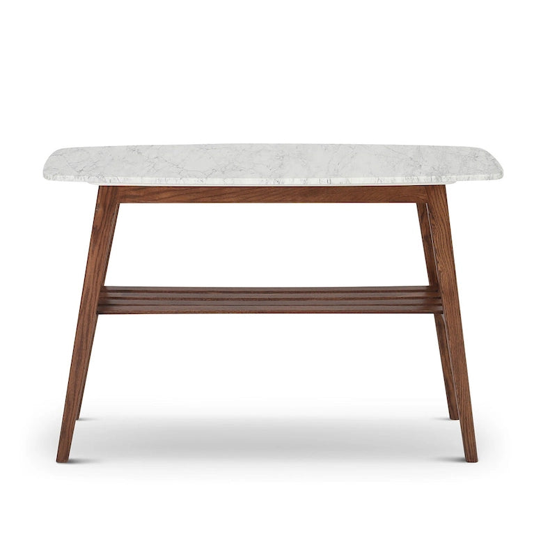 Consolle rettangolare Castello 43 con ripiano in marmo bianco di Carrara - 43L x 12W x 31H - 43L x 12W x 31H