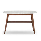 Consolle rettangolare Castello 43 con ripiano in marmo bianco di Carrara - 43L x 12W x 31H - 43L x 12W x 31H