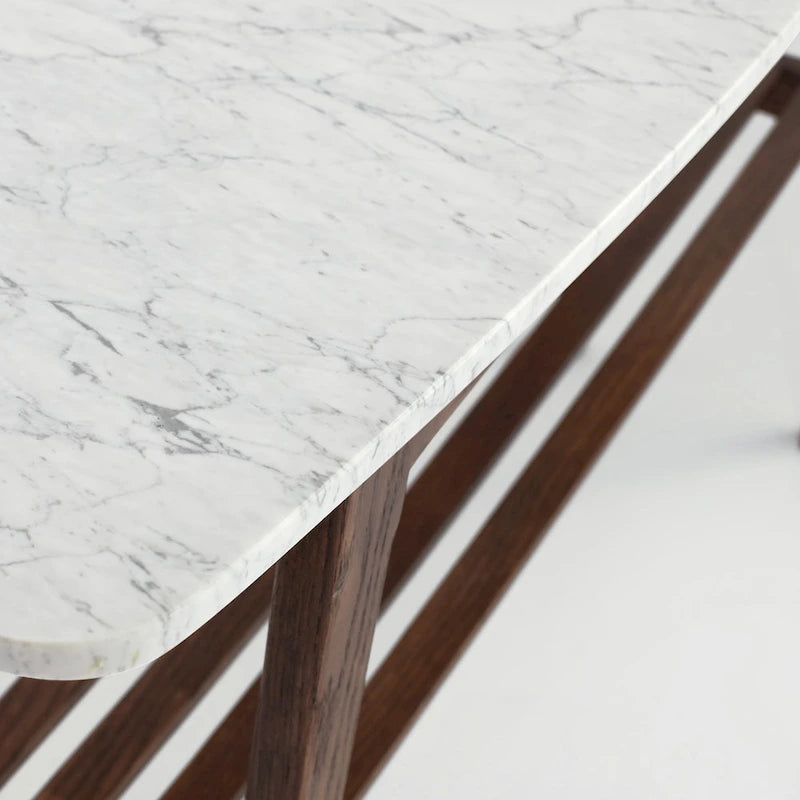 Consolle rettangolare Castello 43 con ripiano in marmo bianco di Carrara - 43L x 12W x 31H - 43L x 12W x 31H