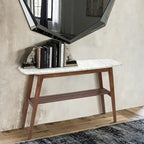 Consolle rettangolare Castello 43 con ripiano in marmo bianco di Carrara - 43L x 12W x 31H - 43L x 12W x 31H