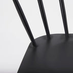 Sedia da pranzo in metallo nero con struttura opaca verniciata a polvere