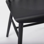 Sedia da pranzo in metallo nero con struttura opaca verniciata a polvere