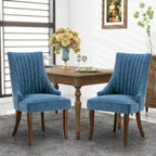 Set di 2 sedie da pranzo imbottite Wingback, sedie da pranzo laterali in tessuto, sedie da soggiorno per cucina di casa