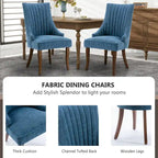 Set di 2 sedie da pranzo imbottite Wingback, sedie da pranzo laterali in tessuto, sedie da soggiorno per cucina di casa