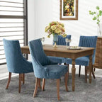 Set di 2 sedie da pranzo imbottite Wingback, sedie da pranzo laterali in tessuto, sedie da soggiorno per cucina di casa