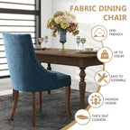 Set di 2 sedie da pranzo imbottite Wingback, sedie da pranzo laterali in tessuto, sedie da soggiorno per cucina di casa
