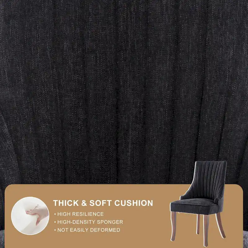 Set di 2 sedie da pranzo imbottite Wingback, sedie da pranzo laterali in tessuto, sedie da soggiorno per cucina di casa