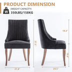 Set di 2 sedie da pranzo imbottite Wingback, sedie da pranzo laterali in tessuto, sedie da soggiorno per cucina di casa