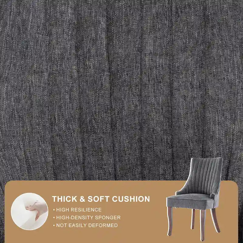 Set di 2 sedie da pranzo imbottite Wingback, sedie da pranzo laterali in tessuto, sedie da soggiorno per cucina di casa