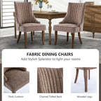 Set di 2 sedie da pranzo imbottite Wingback, sedie da pranzo laterali in tessuto, sedie da soggiorno per cucina di casa