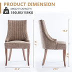Set di 2 sedie da pranzo imbottite Wingback, sedie da pranzo laterali in tessuto, sedie da soggiorno per cucina di casa