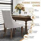 Set di 2 sedie da pranzo imbottite Wingback, sedie da pranzo laterali in tessuto, sedie da soggiorno per cucina di casa