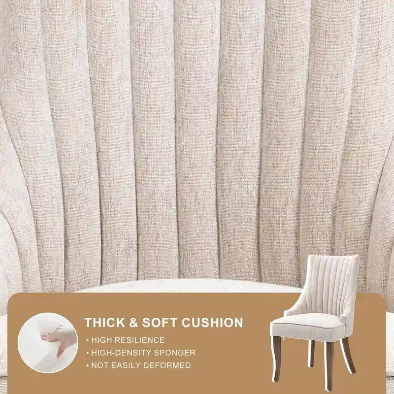 Set di 2 sedie da pranzo imbottite Wingback, sedie da pranzo laterali in tessuto, sedie da soggiorno per cucina di casa