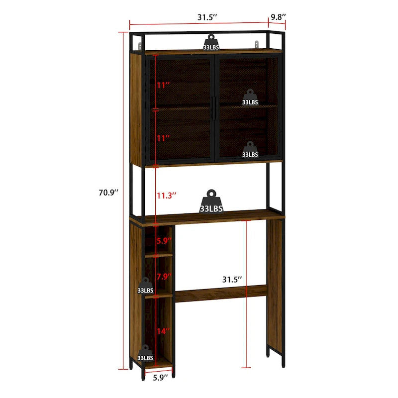 Mensola portaoggetti sopra il WC, scaffale organizer sopra il WC, bagno
