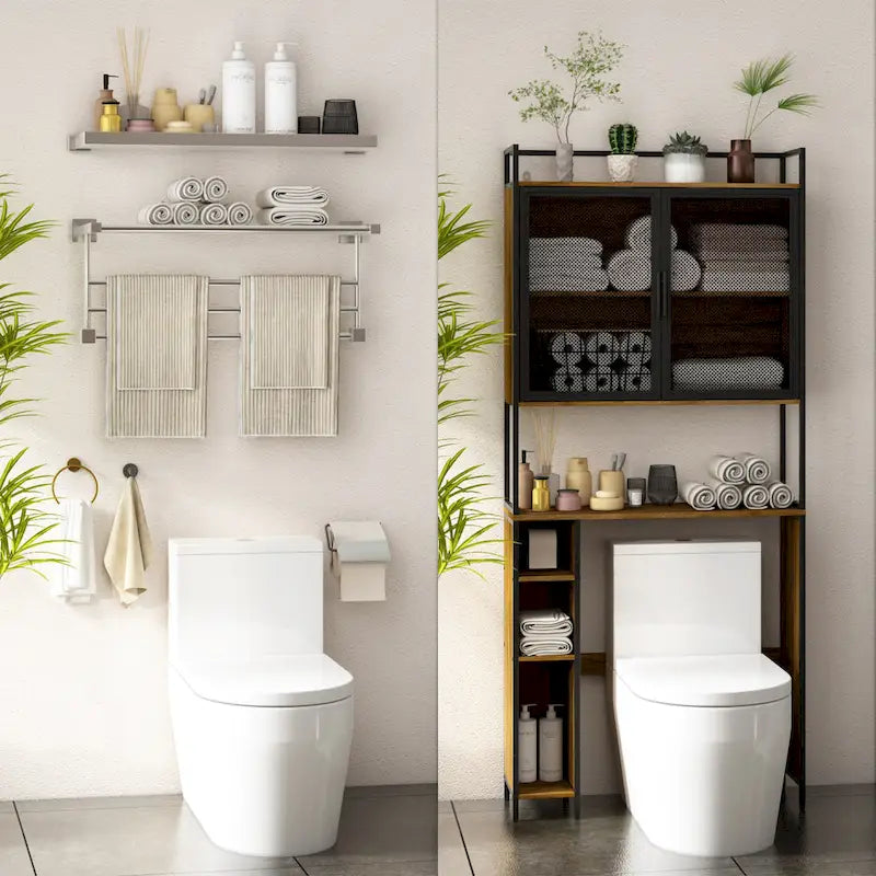 Mensola portaoggetti sopra il WC, scaffale organizer sopra il WC, bagno