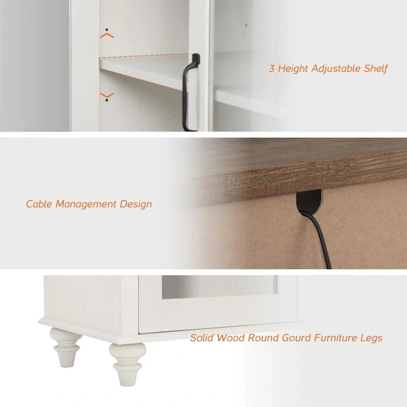 Credenza da Cucina con Mobile Contenitore, Credenza 2 in 1 - 68 Pollici