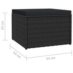 Poggiapiedi Pouf Ottomano in Rattan PE per Esterni, Giardino e Bordo Piscina