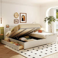 Letto a piattaforma imbottito Twin XL con sistema di archiviazione idraulico