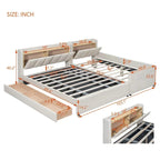Letto a piattaforma imbottito Twin XL con sistema di archiviazione idraulico