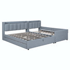 Letto a piattaforma imbottito Twin XL con sistema di archiviazione idraulico