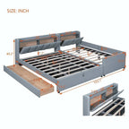 Letto a piattaforma imbottito Twin XL con sistema di archiviazione idraulico