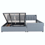 Letto a piattaforma imbottito Twin XL con sistema di archiviazione idraulico