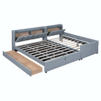 Letto a piattaforma imbottito Twin XL con sistema di archiviazione idraulico