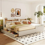 Letto a piattaforma imbottito Twin XL con sistema di archiviazione idraulico