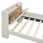 Letto a piattaforma imbottito Twin XL con sistema di archiviazione idraulico